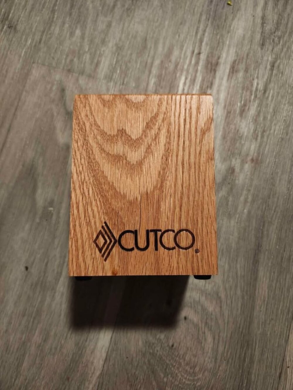 Cutco Oak Wood Utensil Box Block Caddy Container Holder USA Made 4x4x5
